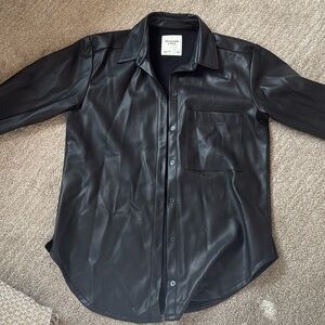 Cute Abercrombie pleather shirt. Brand new